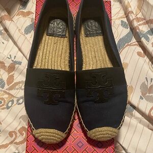 Tory Burch Navy and Black Espadrilles
